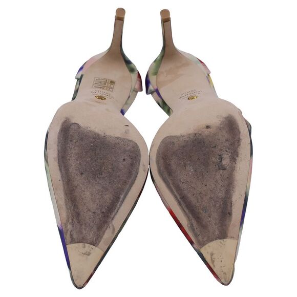 Stuart Weitzman Stuart 85 Strap Pumps Watercolor in Multicolor Satin